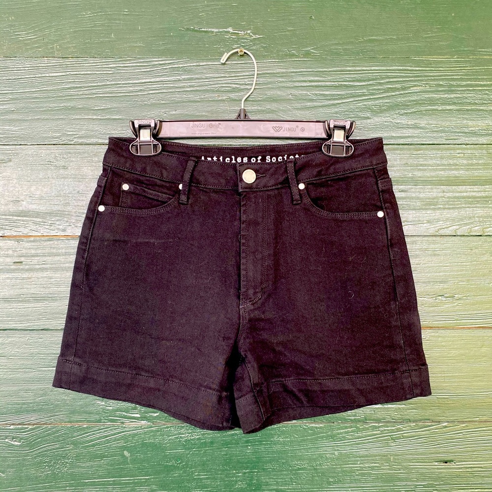 Black jean shorts